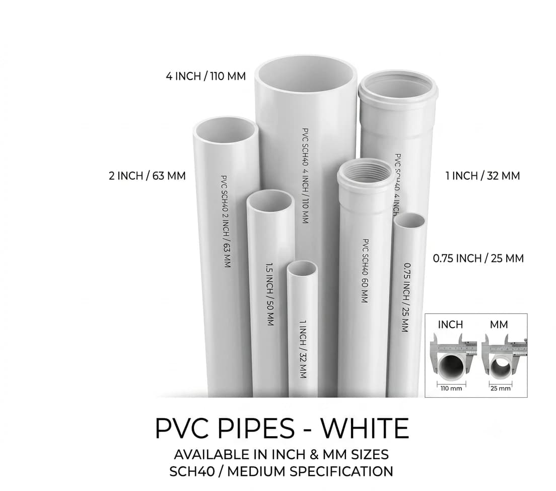 PVC Pipes - White