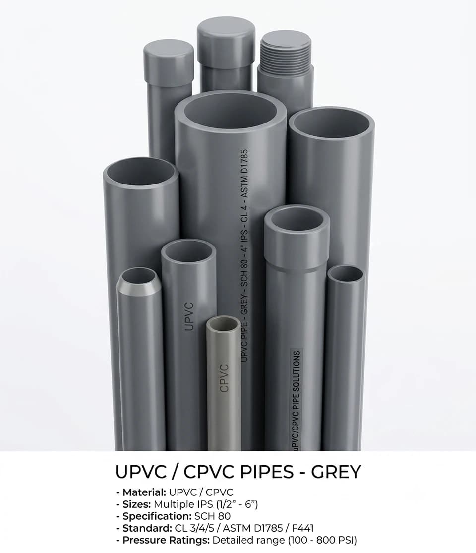 Upvccpvc Pipes - Grey